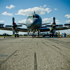 An aircraft in Base Borden.