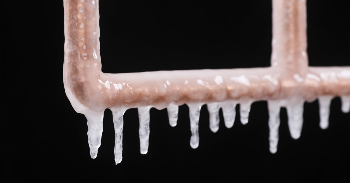 Image of frozen copper pipes.